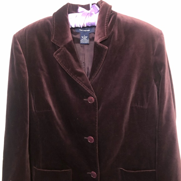 The Limited Deep Purple Velvet Blazer. Size Large. - Picture 2 of 5